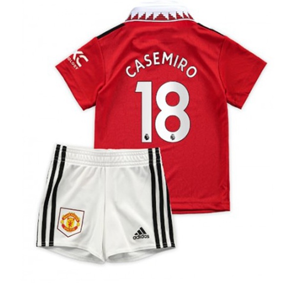 Manchester United Casemiro 18 Fodboldtrøjer Hjemme Børn Kit 2022-23